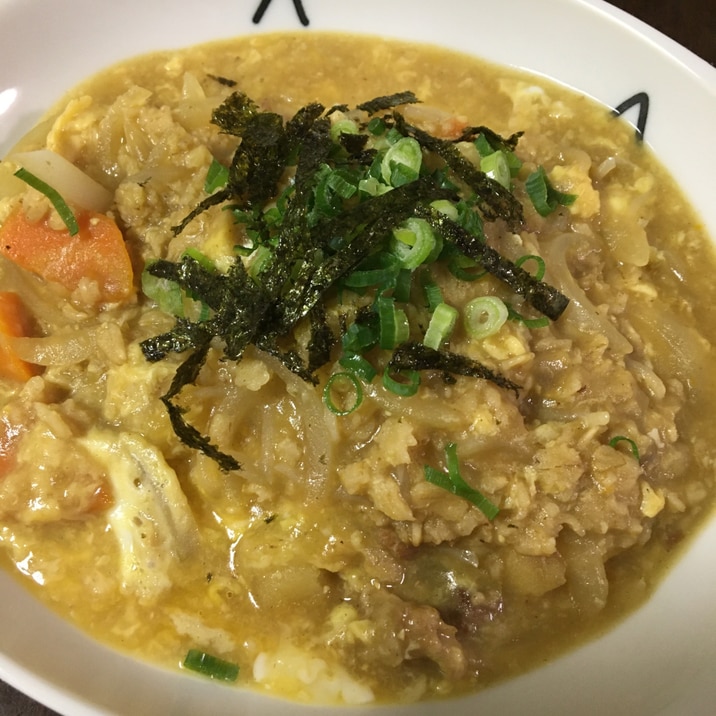 肉じゃがの残り(汁)で! オートミール雑炊